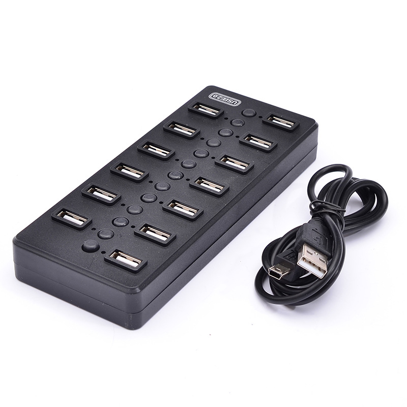 工廠直銷13口USB2.0集線器 帶獨立開關(guān)與拓展功能，支持Logo定制